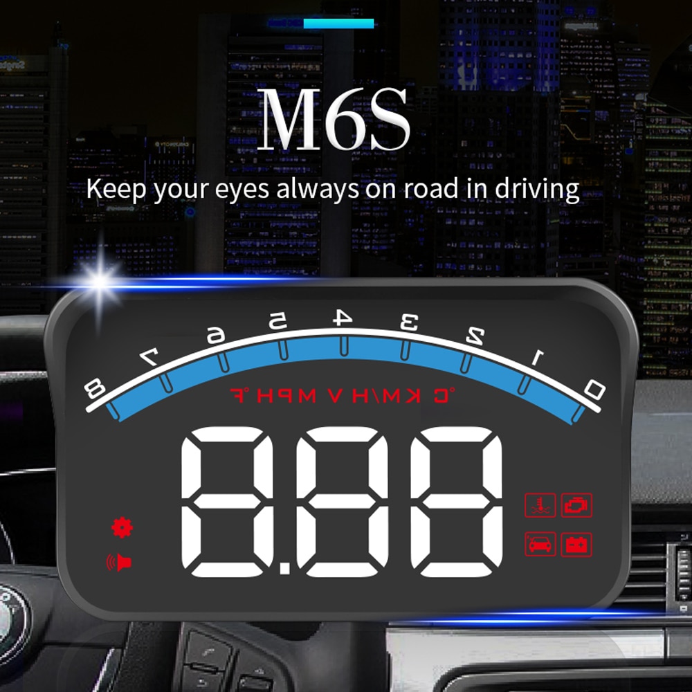 ӵ M6S   溸 OBD2 HUD ÷, ڵ   ÷, ڵ ׼,   ũ 